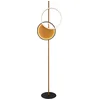 Image de Searchlight Vloerlamp Curio Zwart/Hout - Vloerlamp Woonkamer - Vloerlamp Eetkamer - Vloerlamp LED - Vloerlamp Zwart - Vloerlamp Hout - Design Vloerlamp