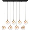 Image de Searchlight Moderne LED Hanglamp Alchemy 1 Lichtpunt Rond Amber/Goud/Zwart Glas Eetkamer Keuken Dimbaar