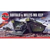 Image de Airfix Modelbouwpakket Militaire voertuigen - 02302V Buffalo - Willys MB Jeep Plastic - 1:76 - Modelbouw