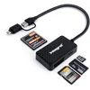 Image de Integral 4-in-1 Multi Card Reader - USB 3.2 Gen 1 | USB-A met USB-C adapter | SD / microSD / CompactFlash / Memory Stick