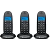 Image de Motorola - C1003CB+-serie, drievoudige digitale draadloze telefoon met oproepblokkering en Niet storen, handsfree luidspreker, nummerherkenning, telefoonboek met 50 vermeldingen, zwart