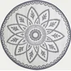 Image de Homescapes Buitenkleed Rond Vloerkleed    180cm   Buitentapijt   Grijs & Wit Tuinkleed Tuinkleed   Tuintapijt   Omkeerbaar   Waterdicht & UV bestendig   Gerecycled polypropyleen   "Henna"
