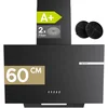 Image de CIARRA VMB6765A - A+ 599 m³/u Schuine Afzuigkap 60 cm Wandkap met LED 3 Standen zwart