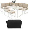 Image de Tuinmeubel Set Wit Aluminium Rotan Opbergbox Zwart 582L Buiten Zitbank