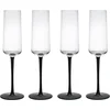 Image de Mikasa Palermo Crystal Champagne Flutes Set van 4, 250ml, Champagne Glazen Set met Zwarte Stelen | 100% Loodvrij Kristal - Geschenkverpakking & Vaatwasserbestendig