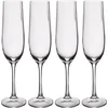 Image de Mikasa Treviso Crystal Flute Glazen, 190ml, Set van 4 Loodvrije Champagneglazen met Golvend Effect voor Feestjes