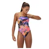 Image de Speedo Allover Digital Lattice Tie-back Zwemkleding Veelkleurig UK 30 Vrouw
