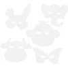 Image de Creotime Dierenmaskers Wit H: 13-24 Cm B: 20-28 Cm 16 Stuks