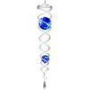 Image de Spin Art windspinner twister RVS - 30cm lang - facetkogels blauw