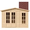 Image de Timbela M334FB+H334FBRED - Tuinkantoor - 6,03 m² - 222x332xH232 cm - met vloer en rode dakpanelen