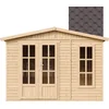 Image de Timbela M334FB+H334FBBROWN - Tuinkantoor - 6,03 m² - 222x332xH232 cm - met vloer en bruine dakshingles
