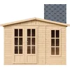 Image de Timbela M334FB+H334FBGREY - Tuinkantoor - 6,03 m² - 222x332xH232 cm - met vloer en grijze dakpanelen