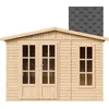 Image de Timbela M334FB+H334FBBLACK - Tuinkantoor - 6,03 m² - 222x332xH232 cm - met vloer en zwarte dakshingles