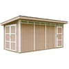 Image de Timbela M905C-TERRA BROWN - LP SmartSide Tuinhuis op houtbasis - 11,47 m² - 530x279xH237 cm - met vloer en verf