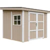 Image de Timbela M938B-TERRA BROWN - LP SmartSide Tuinhuis op houtbasis - 5,9 m² - 248x294xH231 cm - zonder vloer en zijwand (totaal 3 wanden) met verf