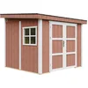 Image de Timbela M938B-REDWOOD RED - LP SmartSide Tuinhuis op houtbasis - 5,9 m² - 248x294xH231 cm - zonder vloer en zijwand (totaal 3 wanden) met verf