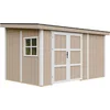 Image de Timbela M939B-TERRA BROWN - LP SmartSide Tuinhuis op houtbasis - 8,68 m² - 248x412xH231 cm - zonder vloer en zijwand (totaal 3 wanden) met verf