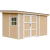 Image de Timbela M939B-HARVEST HONEY - LP SmartSide Tuinhuis op houtbasis - 8,68 m² - 248x412xH231 cm - zonder vloer en zijwand (totaal 3 wanden) met verf