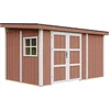 Image de Timbela M939B-REDWOOD RED - LP SmartSide Tuinhuis op houtbasis - 8,68 m² - 248x412xH231 cm - zonder vloer en zijwand (totaal 3 wanden) met verf