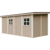 Image de Timbela M940B-TERRA BROWN - LP SmartSide Tuinhuis op houtbasis - 11,47 m² - 530x248xH231 cm - zonder vloer en zijwand (totaal 3 wanden) met verf