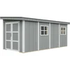 Image de Timbela M940B-CAVERN STEEL - LP SmartSide Tuinhuis op houtbasis - 11,47 m² - 530x248xH231 cm - zonder vloer en zijwand (totaal 3 wanden) met verf