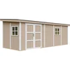 Image de Timbela M941B-TERRA BROWN - LP SmartSide Tuinhuis op houtbasis - 14,3 m² - 648x248xH231 cm - zonder vloer en zijwand (totaal 3 wanden) met verf
