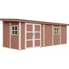Image de Timbela M941B-REDWOOD RED - LP SmartSide Tuinhuis op houtbasis - 14,3 m² - 648x248xH231 cm - zonder vloer en zijwand (totaal 3 wanden) met verf