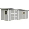 Image de Timbela M941B-TUNDRA GREY - LP SmartSide Tuinhuis op houtbasis - 14,3 m² - 648x248xH231 cm - zonder vloer en zijwand (totaal 3 wanden) met verf