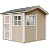 Image de Timbela M913-TERRA BROWN - LP SmartSide Tuinhuis op houtbasis - 5,9 m² - 250x294xH252 cm - met vloer en verf