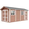 Image de Timbela M915C-REDWOOD RED - LP SmartSide Tuinhuis op houtbasis - 11,47 m² - 530x250xH252 cm - met vloer en verf
