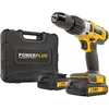 Image de Powerplus POWX00445 Accu klopboormachine - 20V - Incl. 2 x 2,0Ah accu en lader - Variabele snelheid - Metalen snelspanboorkop - Boormachine voor beton, hout en staal