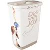 Image de Flamingo voerton hond   June 23,3L   kunststof voercontainer met schep & deksel   luchtdichte hondenvoer opslag   taupe/wit
