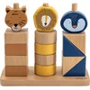 Image de Trixie Stapeltoren - Houten Speelgoed - Stapelstenen voor Kinderen - Puzzel Stapelblokken - Vanaf 1 jaar - Stimuleert Ontwikkeling