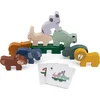 Image de Trixie Houten Stapeldieren - Met 9 Dierenpopjes - 100%FSC Hout - Inzicht Spel - Voor Kinderen vanaf 18m+