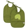 Image de Trixie Afwasbaar slabbetje 2-pack Mr. Dino - Slab voor kinderen - 100% Recycled Polyester - Eenvoudig schoon - Groen