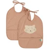 Image de Trixie Afwasbaar slabbetje 2-pack Mrs. Cat - Slab voor kinderen - 100% Recycled Polyester - Eenvoudig schoon - Roze