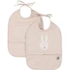 Image de Trixie Afwasbaar slabbetje 2-pack Mrs. Rabbit - Slab voor kinderen - 100% Recycled Polyester - Eenvoudig schoon - Roze