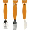Image de Trixie Baby Bestek - Mr. Fox - Eetset met Lepel, Vork en Mes - Babybestek van Siliconen - Geschikt voor de Vaatwasser