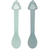 Image de Trixie Lepel 2-pack - Mr. Shark - Siliconen Babylepels met RVS - Vanaf 4 Maanden - Geschikt voor Vaatwasser & Oven