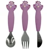 Image de Trixie Silicone Bestekset 3-pack | Mrs. Peacock - Makkelijk vast te houden - Met leuk dieren design
