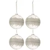 Image de J-Line kerstbal Suiker Midden Diamanten Lijn - glas - large - doos van 4