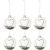 Image de J-Line kerstbal Hart Strass Zilver Sterretjes - glas - small - doos van 6