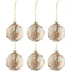 Image de J-Line kerstbal Marmerlook - glas - wit/goud - small - doos van 6