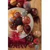 Image de J-Line kerstbal Antiek fluweel/glas - bordeaux/goud - large - doos van 4