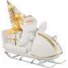 Image de J-Line decoratie Kerstman Met Slee - polyresin - wit/goud