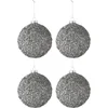 Image de J-Line kerstbal Glitter - glas - smokey grijs - medium - doos van 4