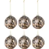 Image de J-Line kerstbal Touwen - glas - zwart/brons/grijs - small - doos van 6