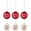 Image de J-Line kerstbal Hohoho! - glas - wit/rood - doos van 6