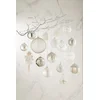 Image de J-Line kerstbal Parels + Glitter - glas - zilver/wit - small - doos van 6