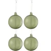 Image de J-Line kerstbal Effen - glas - groen - medium - doos van 4